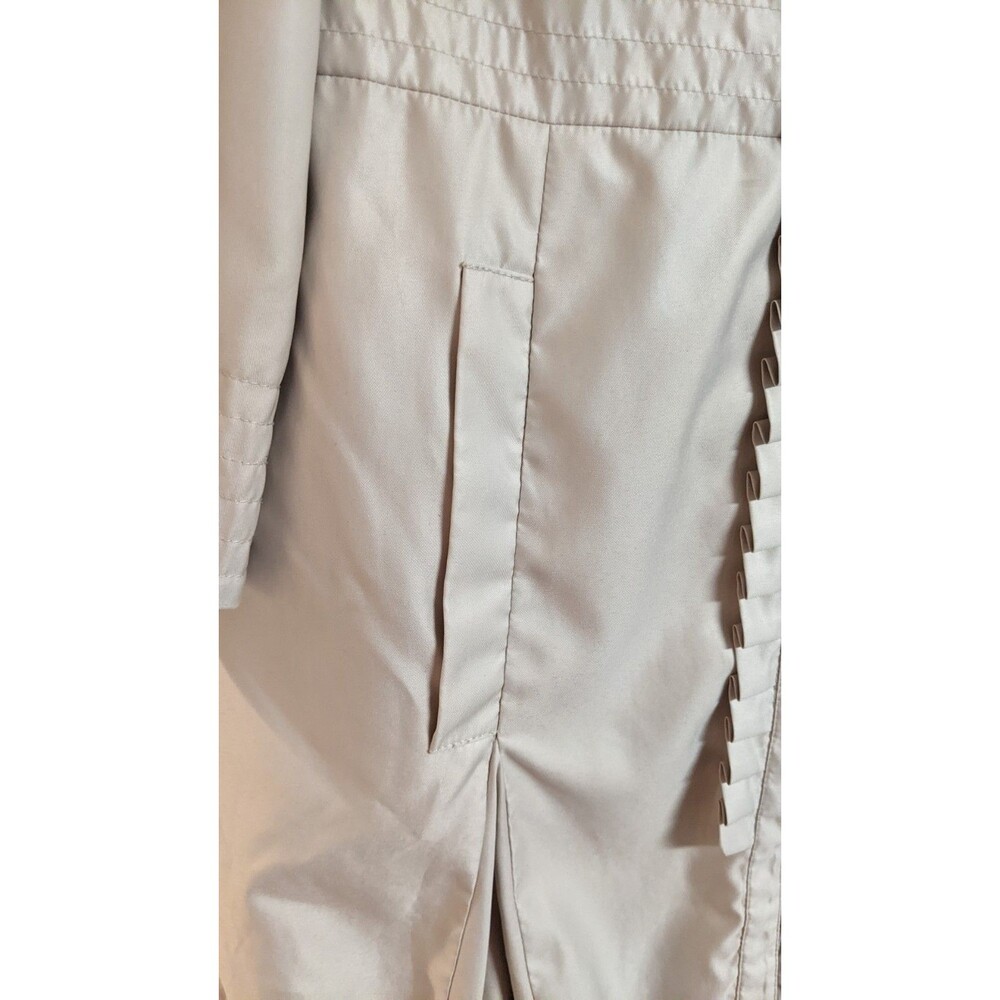 Women's Samuel Dong Champagne Ruffle Front Zippered Bubble Hem Coat Small - Picture 4 of 11